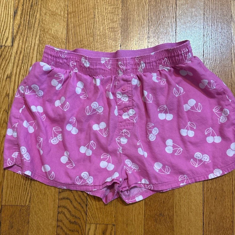 PINK Victoria's Secret Pink Cherry Print Cotton Sleep Shorts